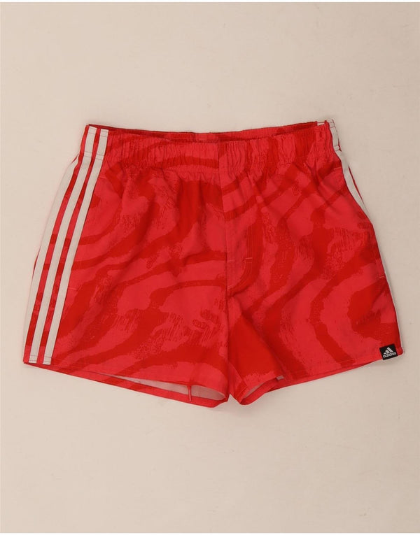 Adidas Womens Sport Shorts UK 10 Small  Red Tie Dye Polyester