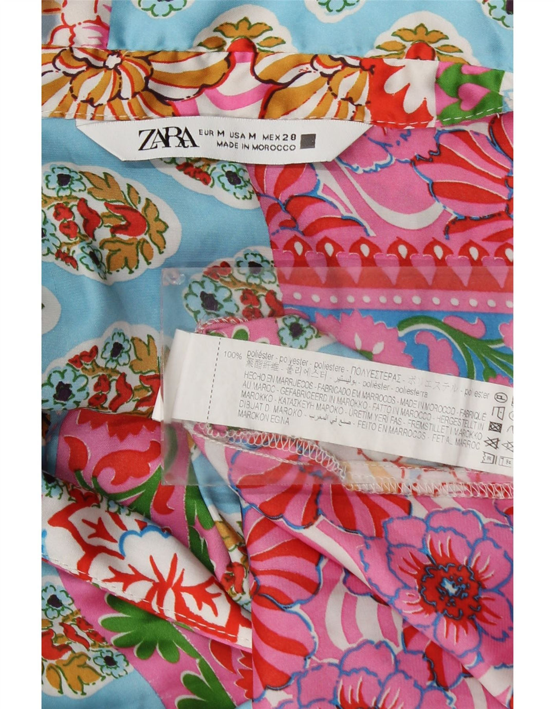 Bluză cu mânecă lungă pentru femei Zara UK 14 Medium Multicolor Patchwork