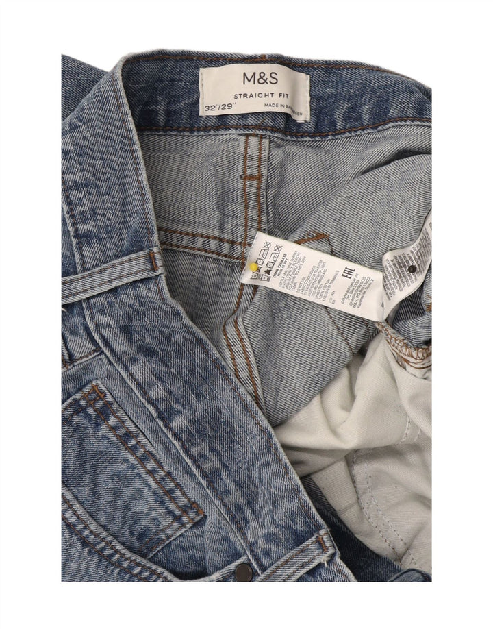 Blugi drepti pentru bărbați Marks & Spencer W32 L29 Bumbac albastru