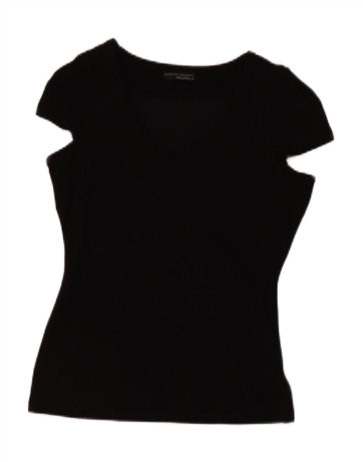 Bluză pentru femei ZARA UK 12 Medium Black Viscose