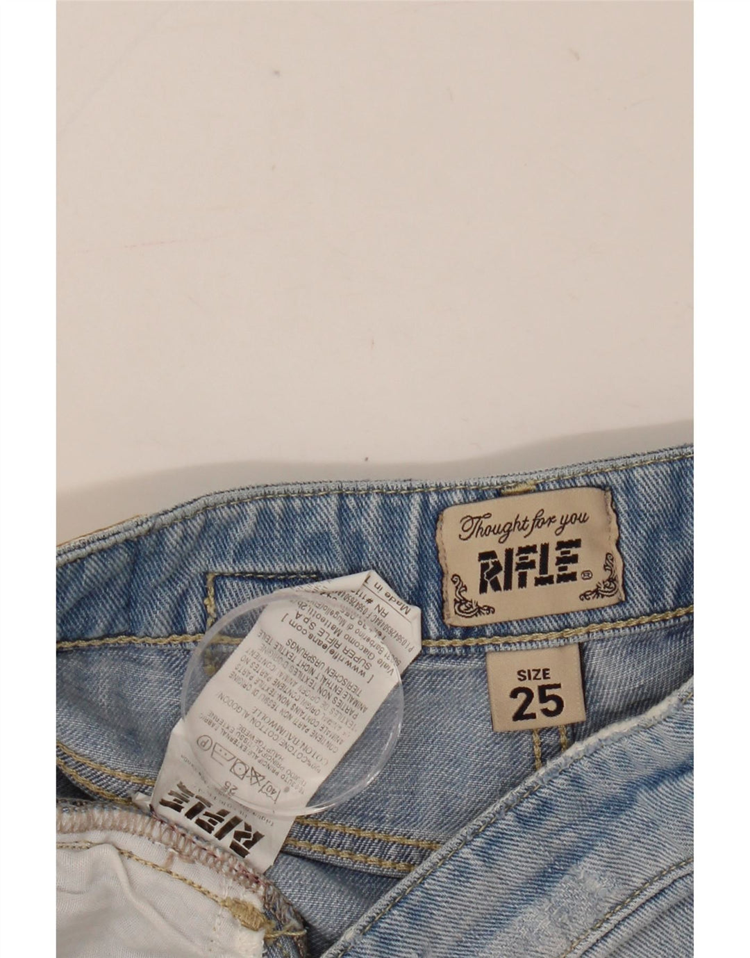 Pantaloni scurți din denim învechit pentru femei Rifle W25 XS Bumbac albastru