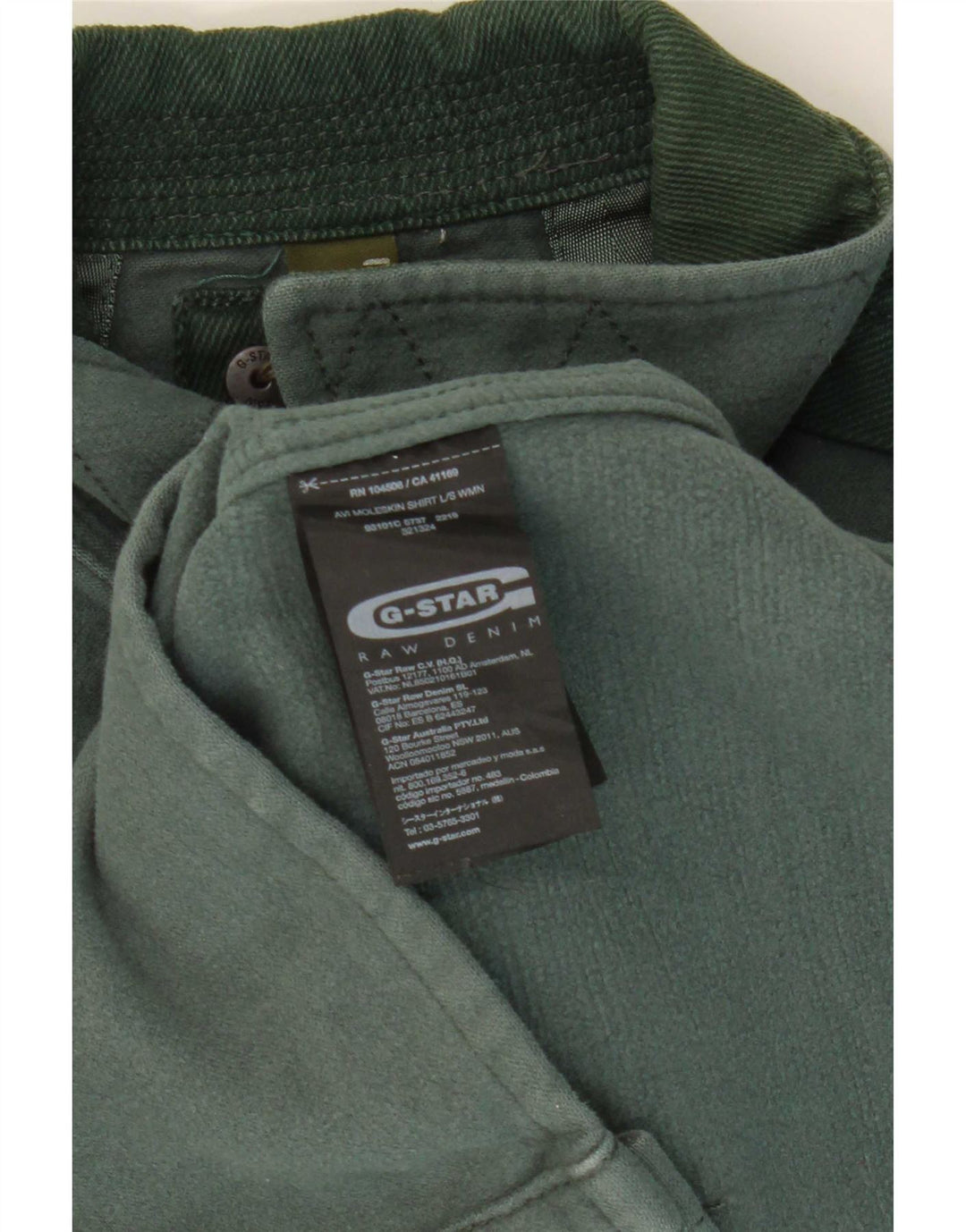 Cămașă G-Star pentru bărbați din denim, bumbac verde mic