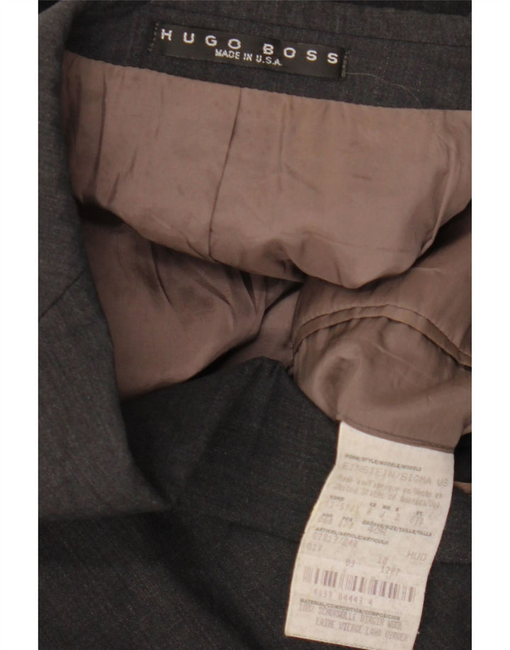 Blazer pentru bărbați HUGO BOSS, cu 3 nasturi, UK 40 Lână mare, gri