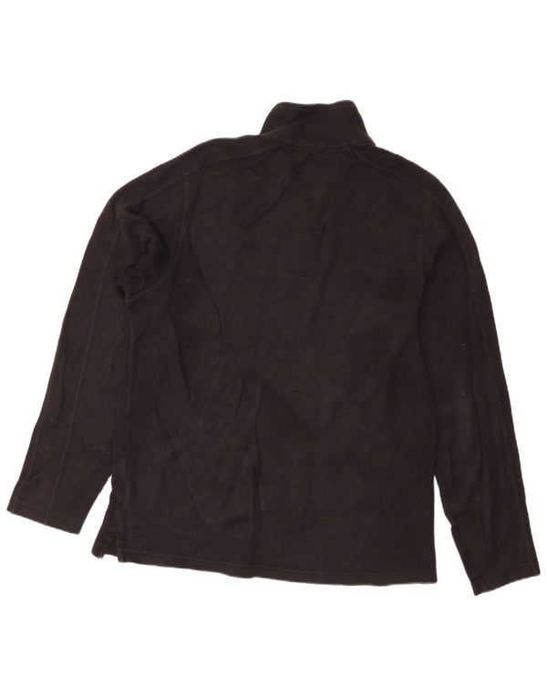 Pulover pentru bărbați Eddie Bauer, cu fermoar și gât, bumbac mediu negru