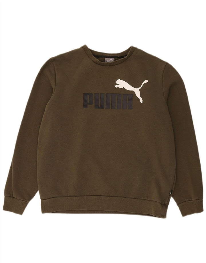 Hanorac grafic pentru bărbați PUMA Pulover mare din bumbac kaki