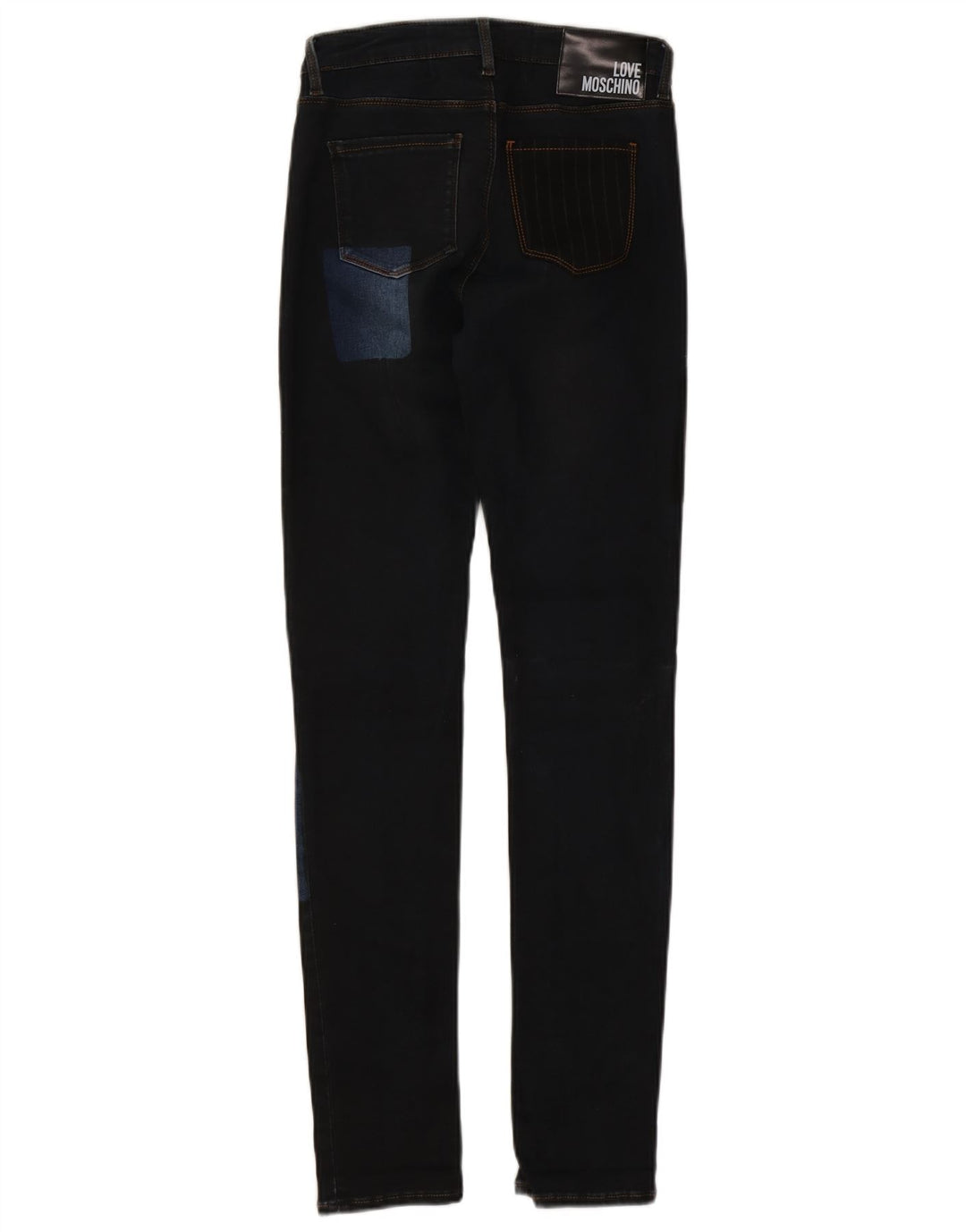 Blugi skinny pentru femei Moschino W26 L31 bleumarin din bumbac mozaic
