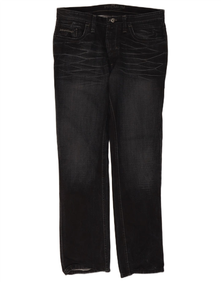 Blugi drepți pentru bărbați Jack & Jones W36 L34 negri