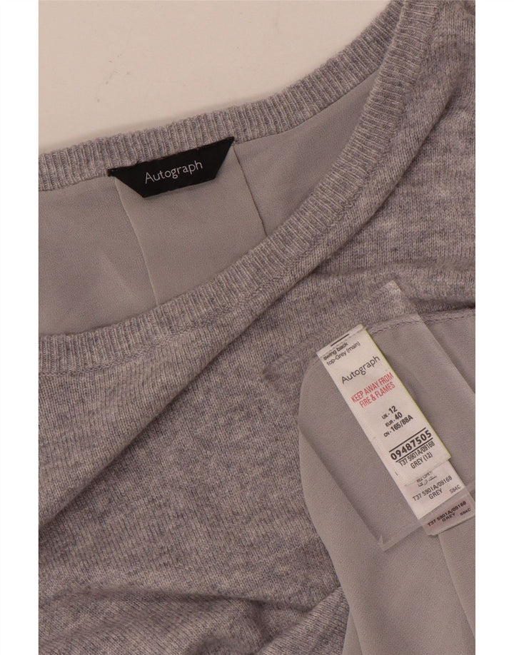 MARKS & SPENCER Pulover pentru femei cu gât de barcă UK 12 Medium Gri