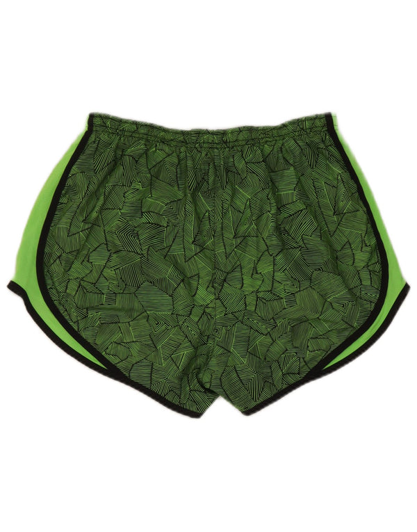 Pantaloni scurți sport Nike Dri Fit pentru femei UK 14 Medium Green Geometric Poliester