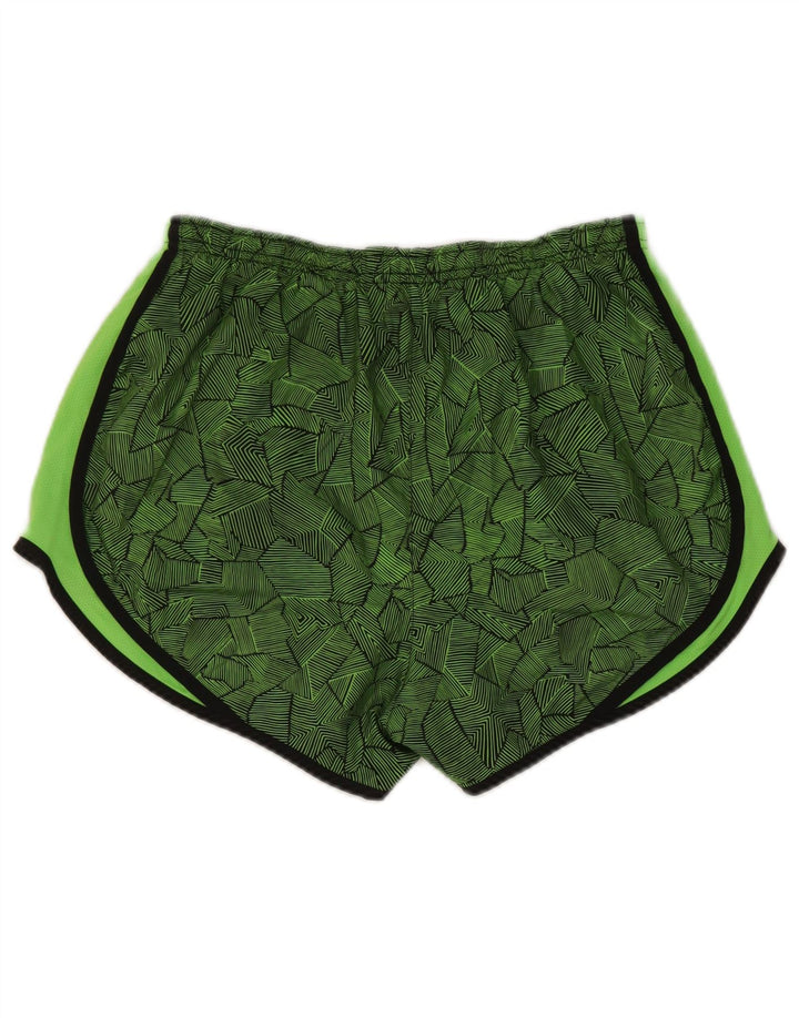Pantaloni scurți sport Nike Dri Fit pentru femei UK 14 Medium Green Geometric Poliester