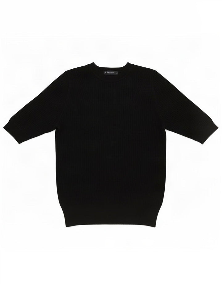 Bluză scurtă cu mânecă scurtă pentru femei Marks & Spencer UK 12 Medium Black