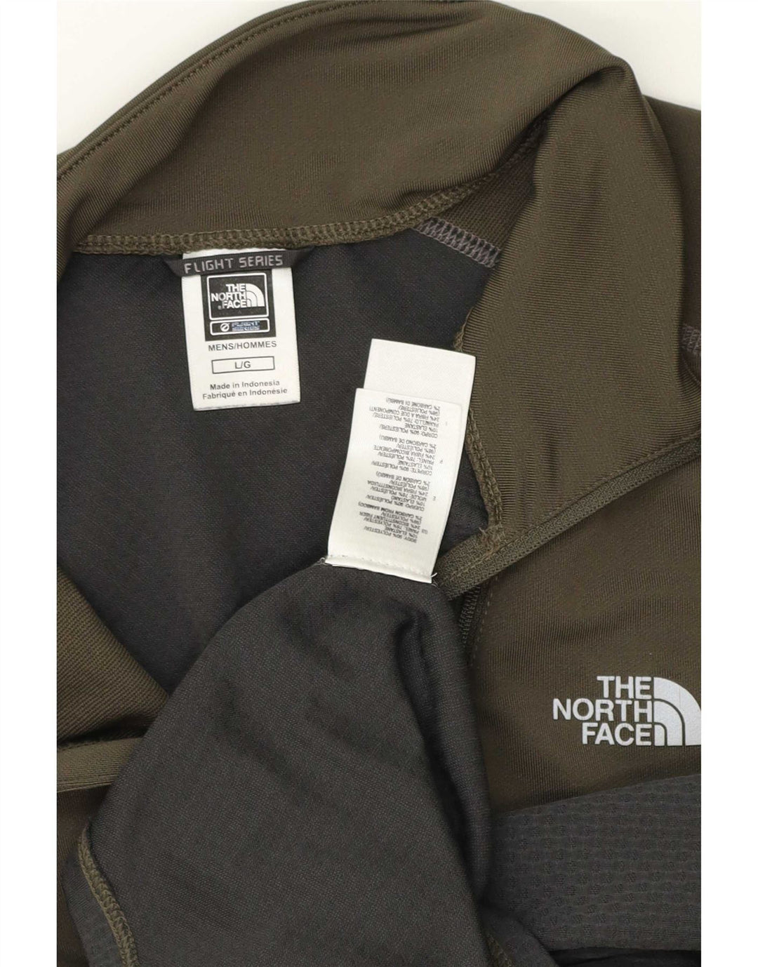 Top de trening The North Face pentru bărbați, cu fermoar și gât, color block, kaki
