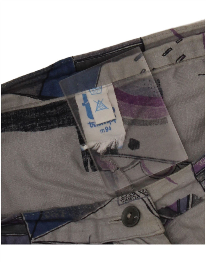 Fustă A-Line pentru femei VINTAGE cu talie înaltă W32 mare, gri, geometrică