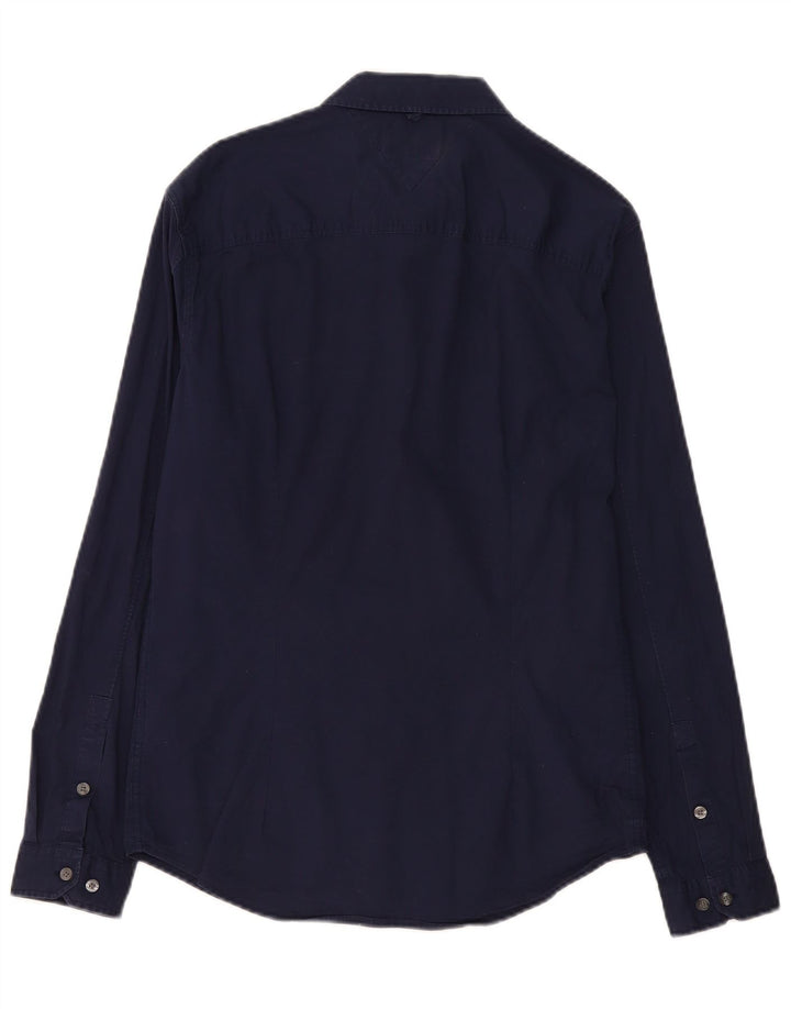 Cămașă pentru bărbați Tommy Hilfiger Slim Fit Bumbac mediu albastru bleumarin