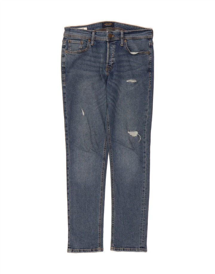 JACK & JONES Mens GLENN Slim Jeans W30 L32 Blue Cotton Vintage Jack & Jones and Second-Hand Jack & Jones from Messina Hembry 