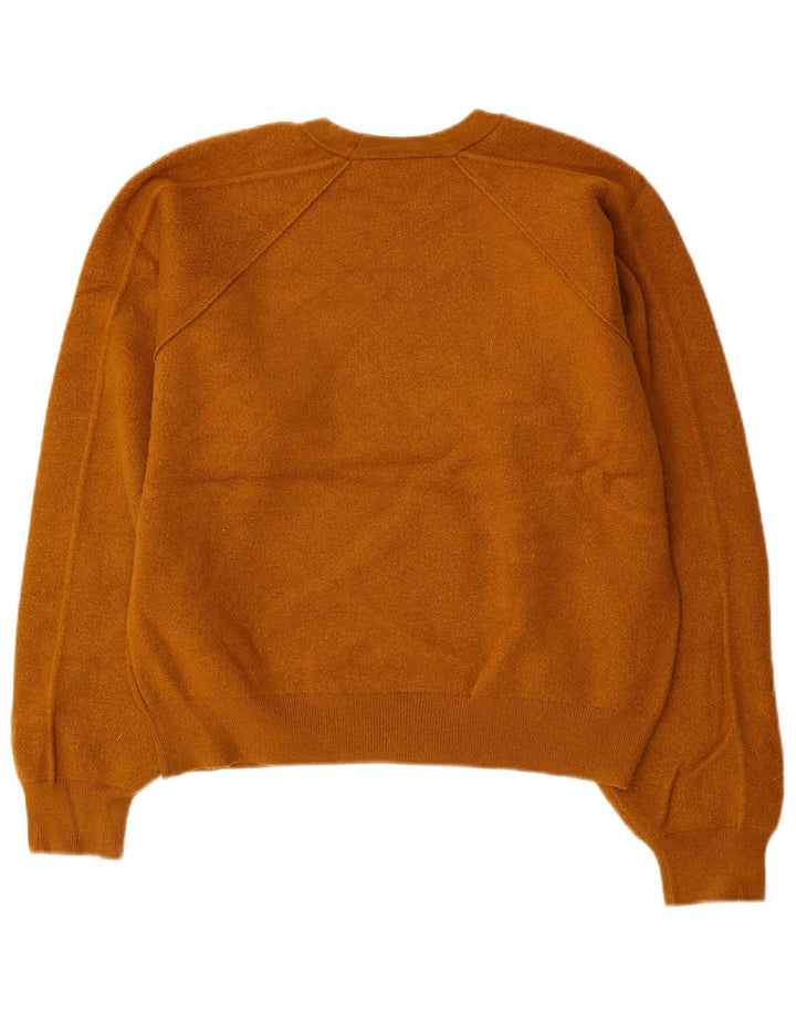 Pulover de damă ZARA Crop oversize cu gât crew pulover UK 10 Mic Maro