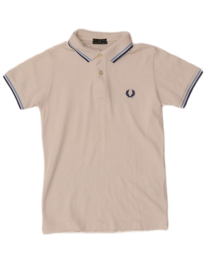 Fred Perry tricou polo pentru baieti 9-10 ani bumbac cu dungi albe