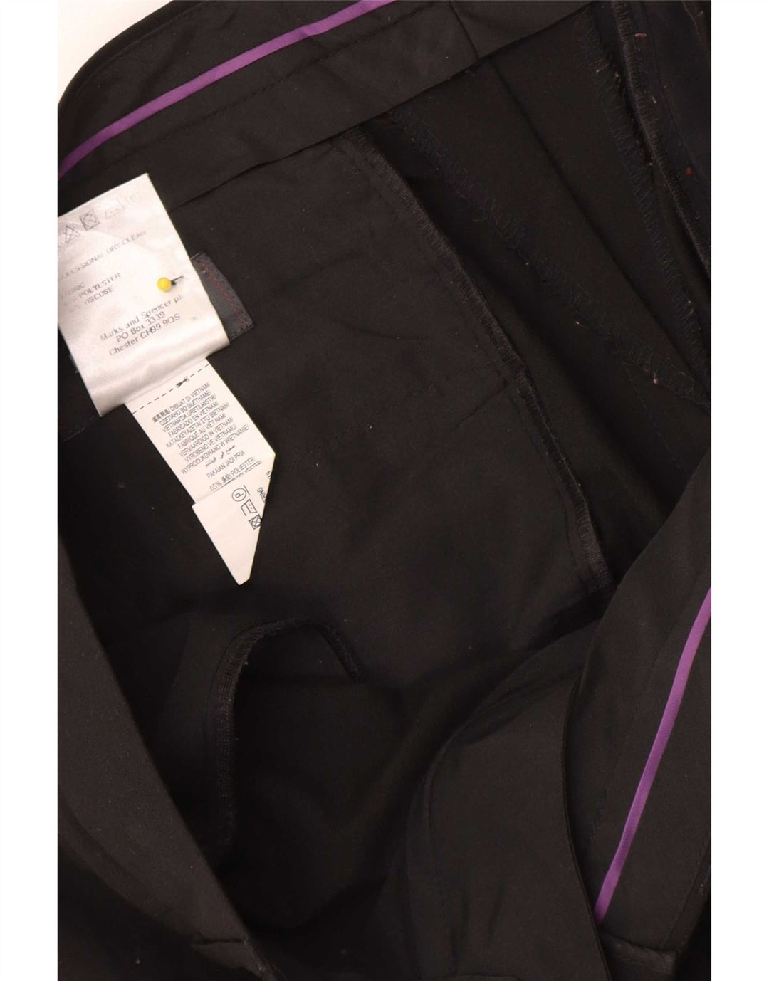 Marks & Spencer Pantaloni drepți pentru bărbați L32 L31 Poliester negru