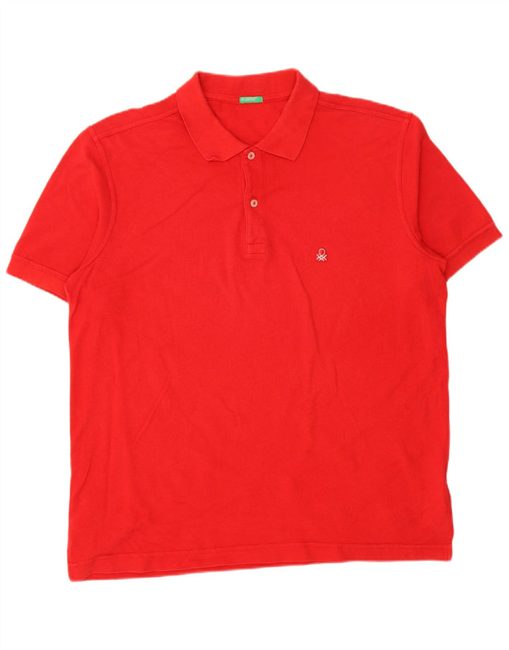 BENETTON tricou polo pentru bărbați XL bumbac roșu