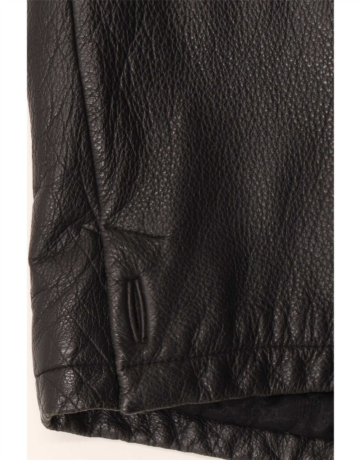 Jachetă din piele pentru bărbați Angelo Litrico XL Black Classic