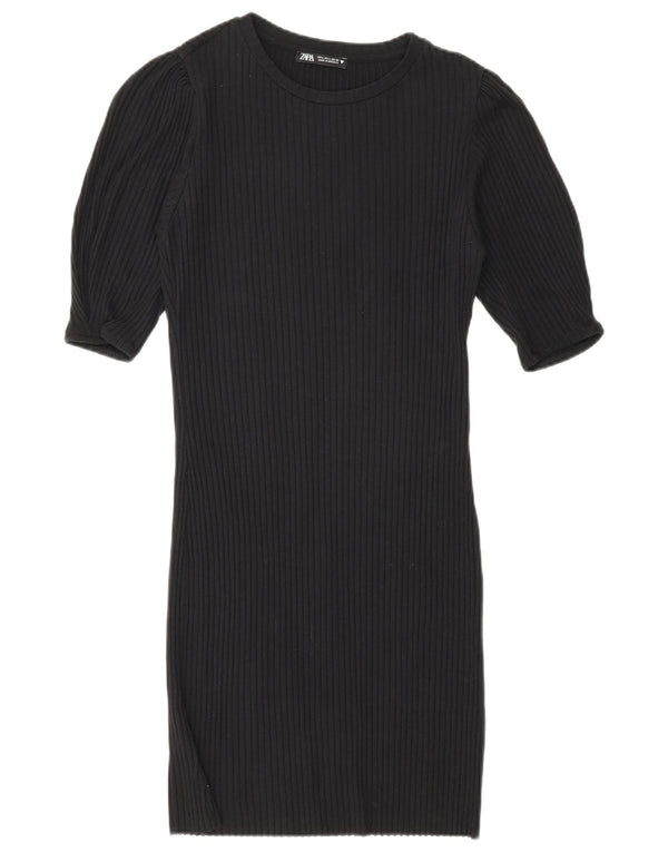 Zara Womens Bodycon Dress UK 14 Large Black