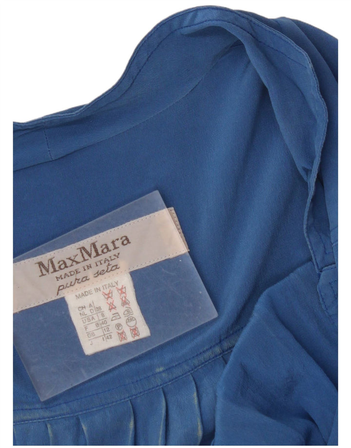 MAX MARA Rochie cămașă supradimensionată pentru femei cu mâneci scurte UK 12 Medium Blue