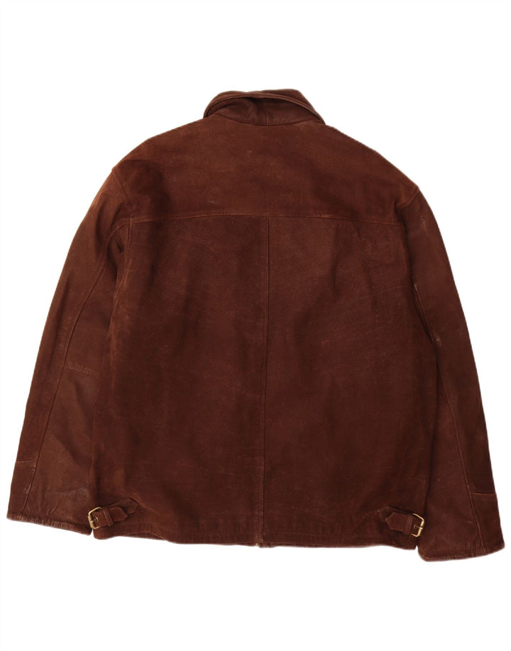 Jachetă de piele vintage pentru bărbați UK 40, mare, maro, din piele