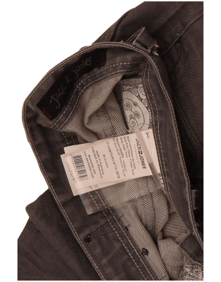 Blugi drepți pentru bărbați Jack & Jones W30 L32 bumbac gri