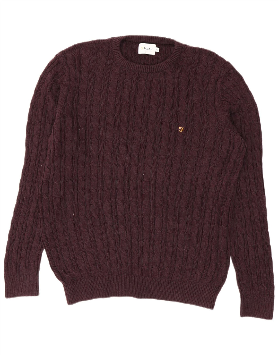 FARAH Mens Crew Neck Jumper Sweater XL Burgundy Cotton