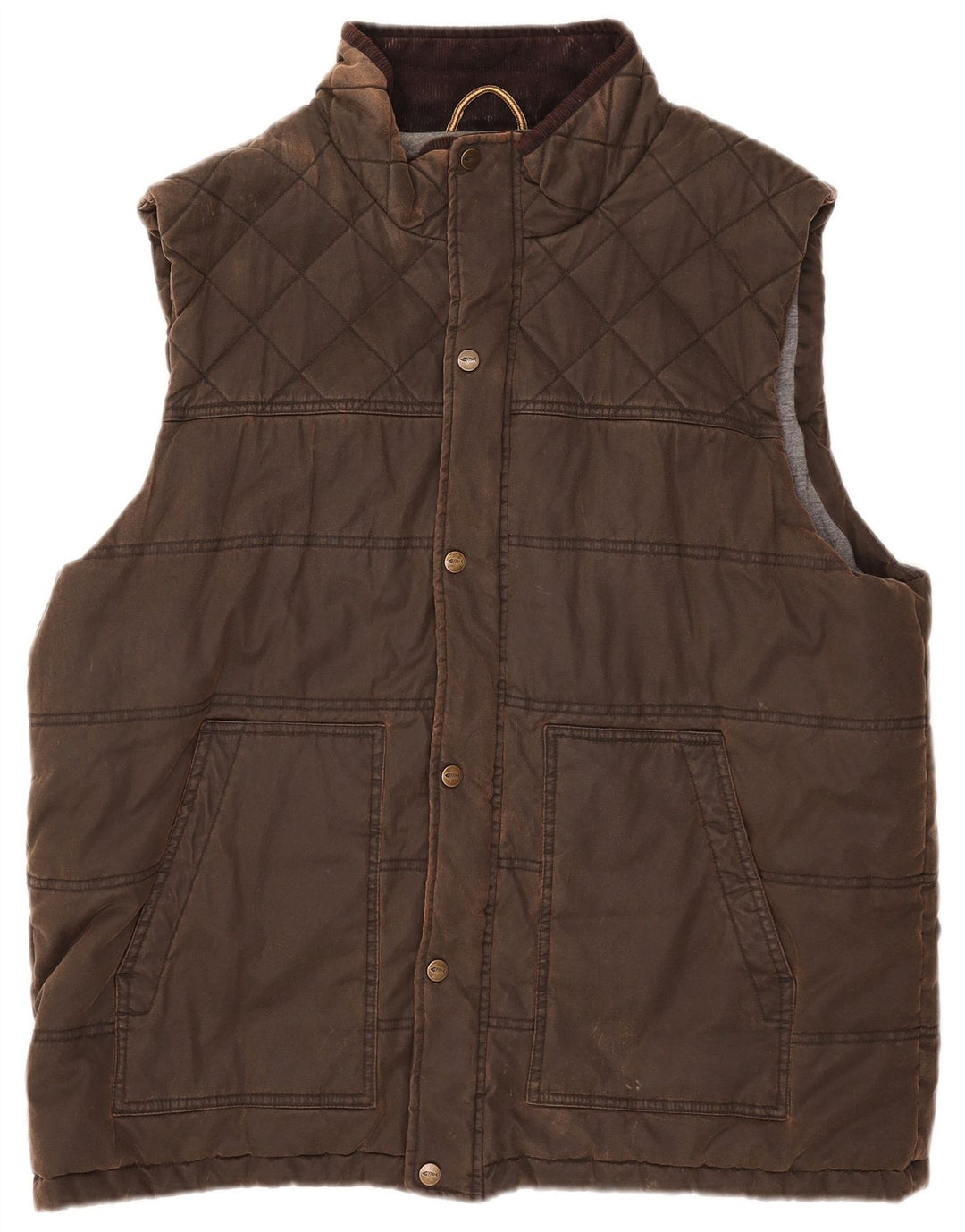 Gilet căptușit pentru bărbați Weird Fish UK 44 2XL Maro Poliester