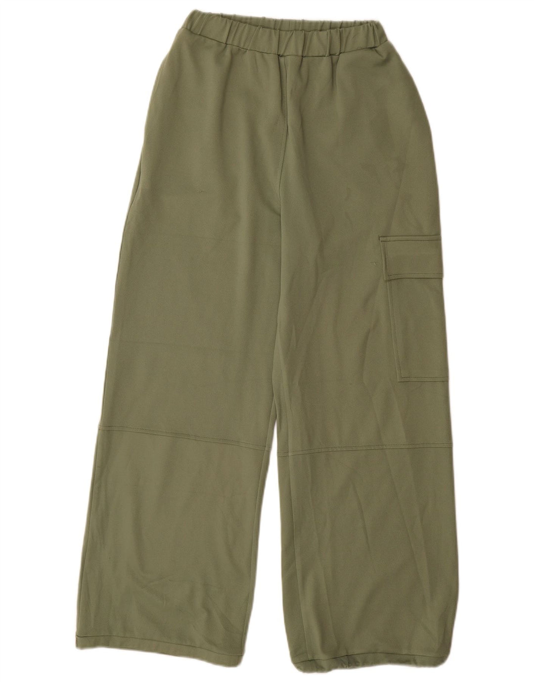 Pantaloni cargo pentru femei cu picioare largi Zara Mici L26 L29 Poliester verde