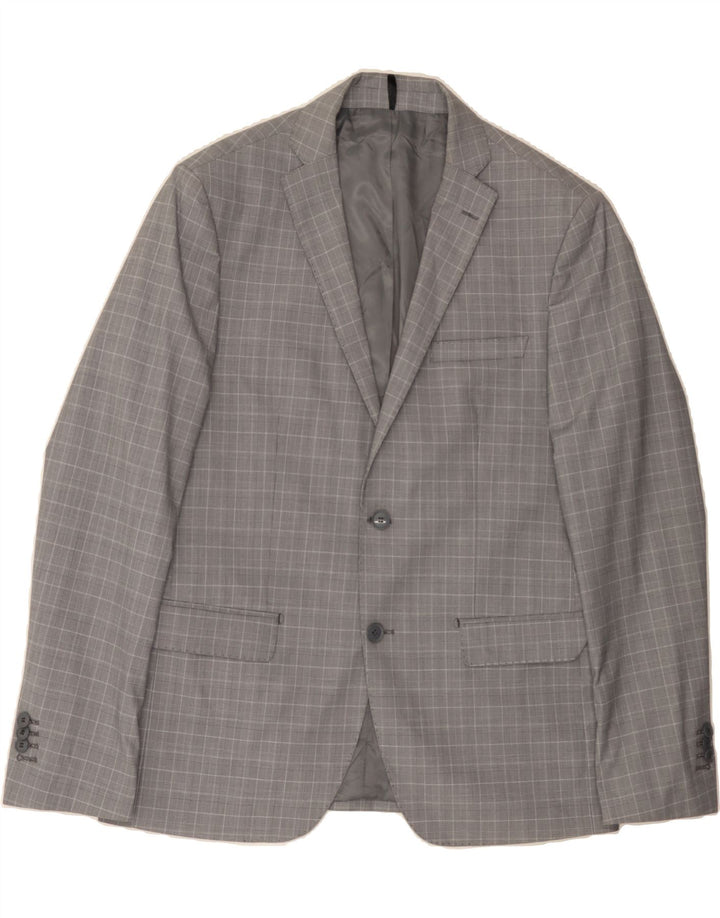 DOMENICO TAGLIENTE Mens 2 Button Blazer Jacket IT 52 XL Grey Check Vintage Domenico Tagliente and Second-Hand Domenico Tagliente from Messina Hembry 