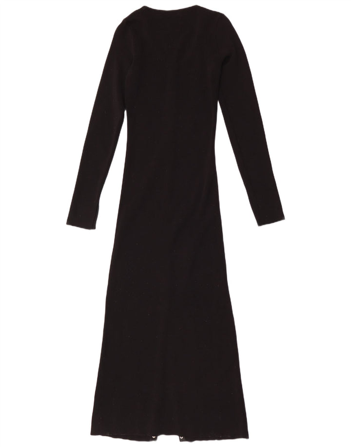 Rochie Maxi cu mânecă lungă pentru femei Zara UK 12 Medium Black