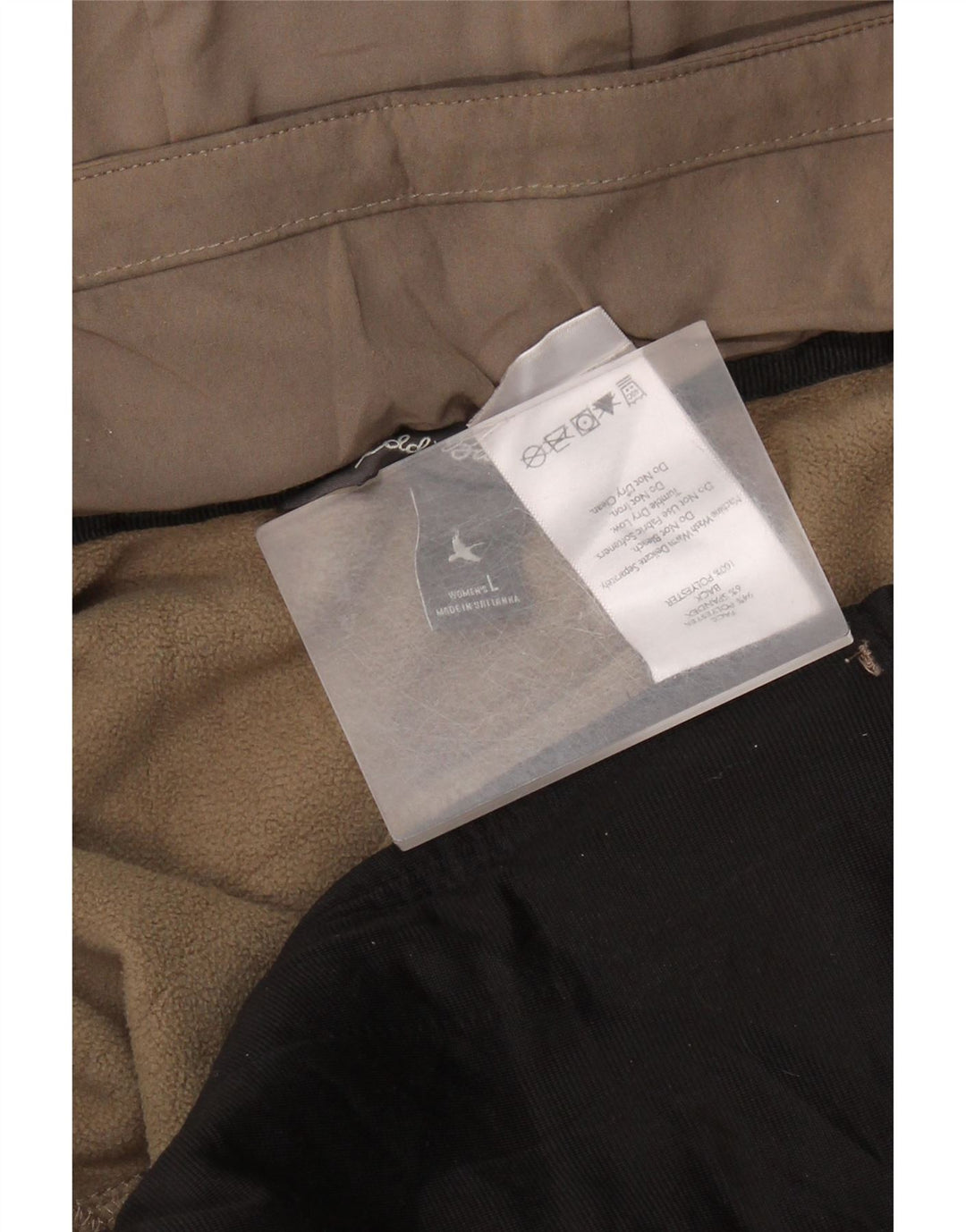 EDDIE BAUER Jachetă de vânt pentru femei cu glugă, UK 16, mare, bej, poliester
