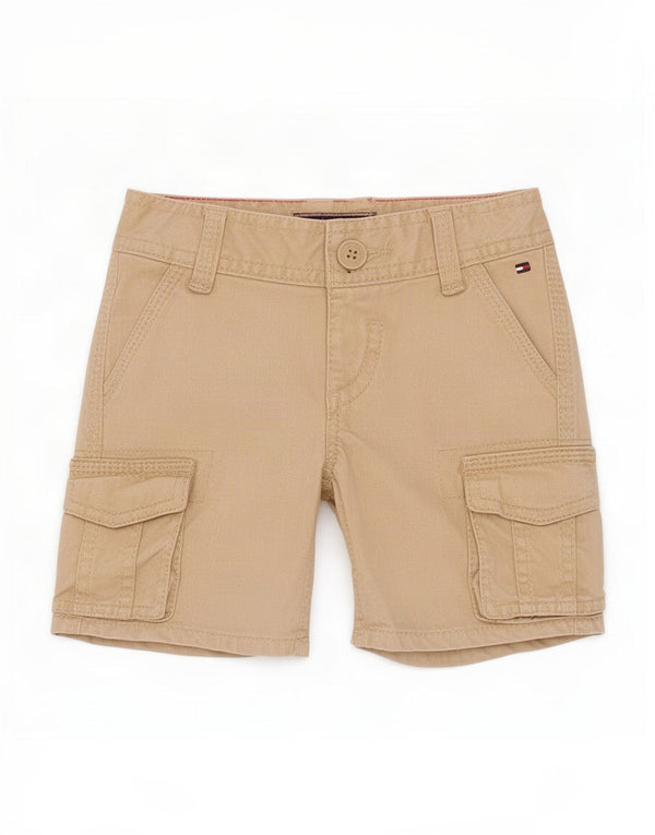 Pantaloni scurti cargo grafic Tommy Hilfiger pentru bebelusi 3-6 luni W18 bumbac bej