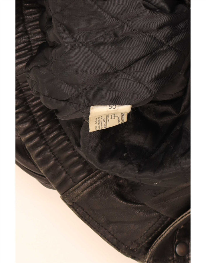 Jachetă de piele vintage pentru bărbați IT 50 Large Black