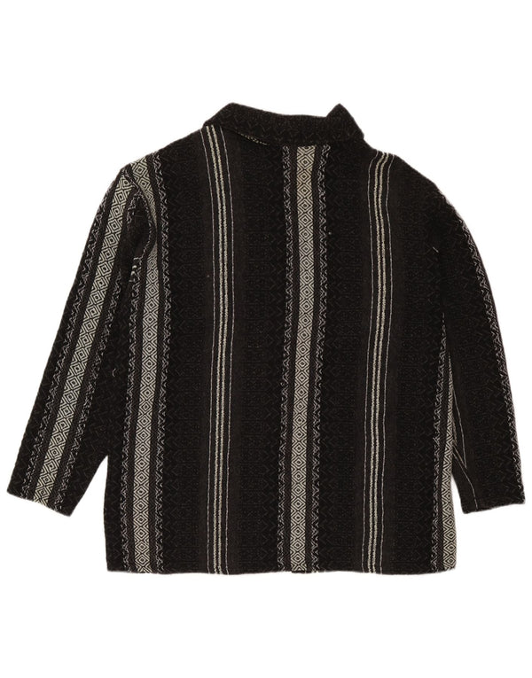 Pulover Cardigan Vintage pentru bărbați XL Negru Geometric Lână Aztec