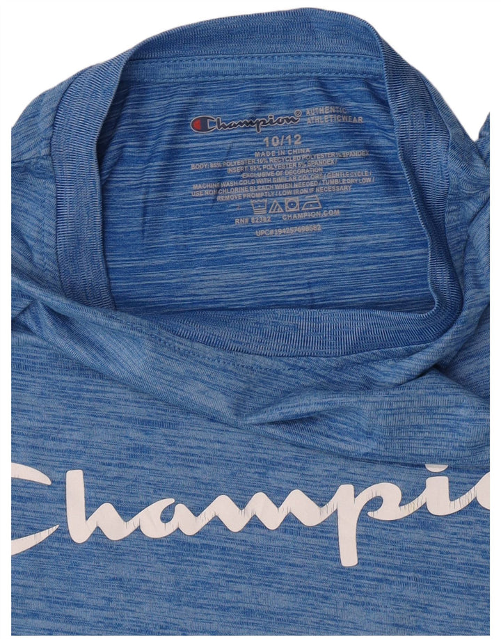 Tricou grafic Champion pentru băieți Top 10-11 ani Poliester cu pături albastre