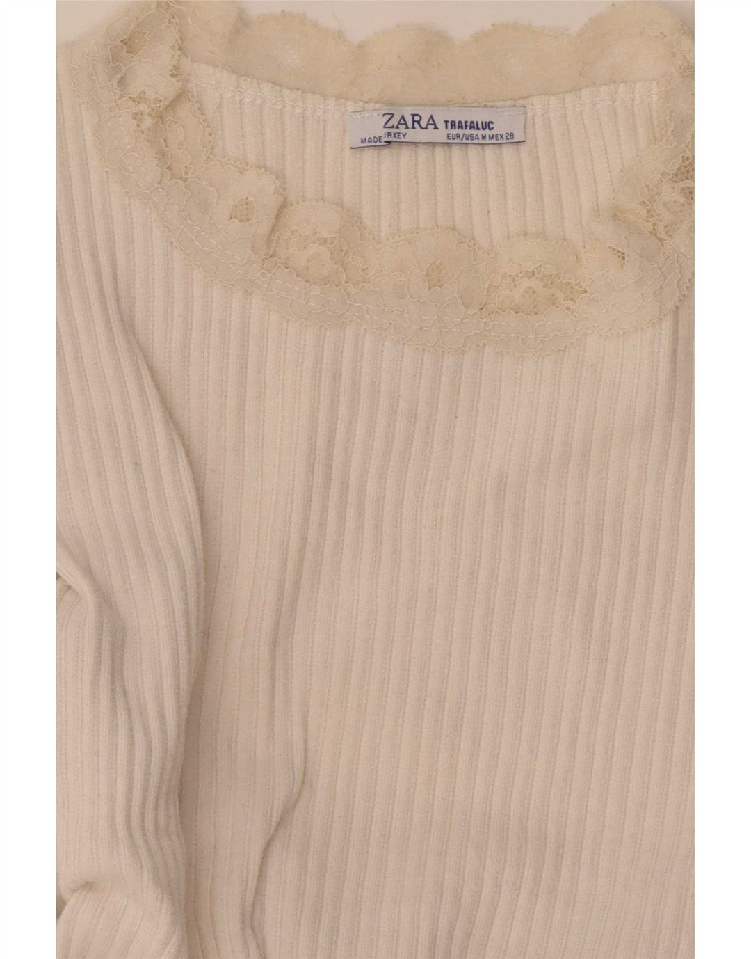 Bluză Crop Top pentru femei Zara UK 12 Medium White