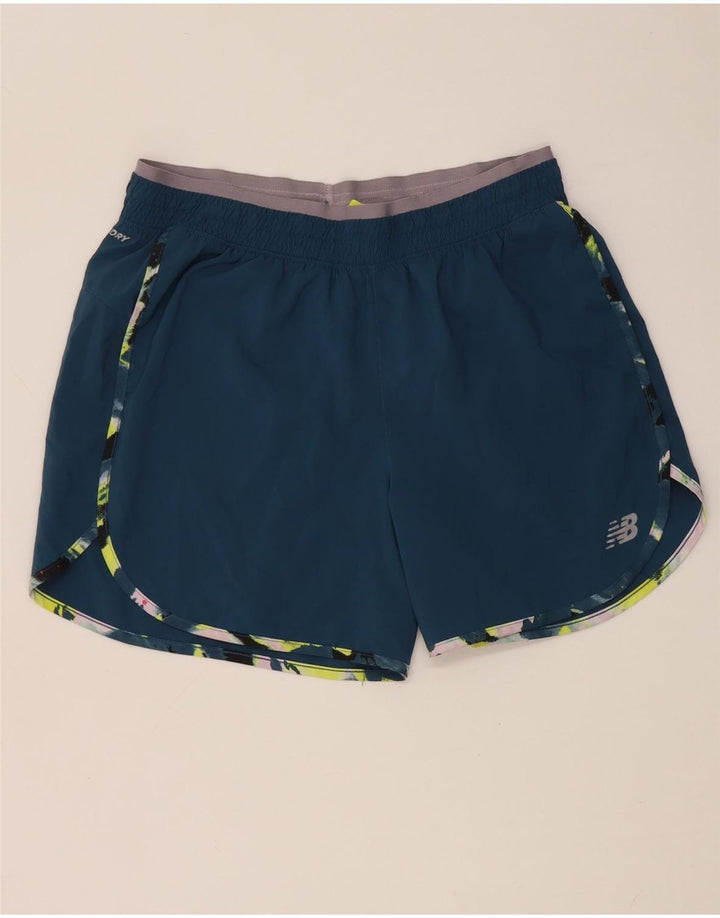Pantaloni scurți sport grafic New Balance pentru femei UK 14 Medium Blue Poliester