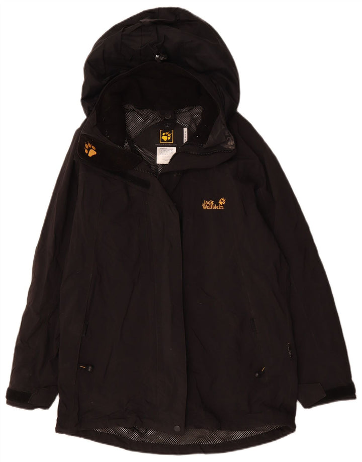 JACK WOLFSKIN Jachetă de ploaie supradimensionată pentru femei UK 8 Small Black