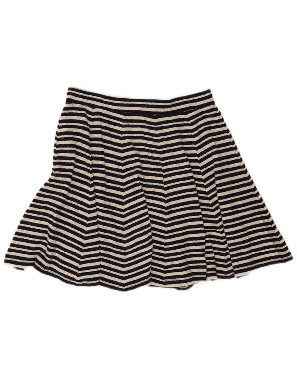 Fusta A-Line tricotată pentru femei Fat Face UK 10 Small W28 Bumbac cu dungi negre