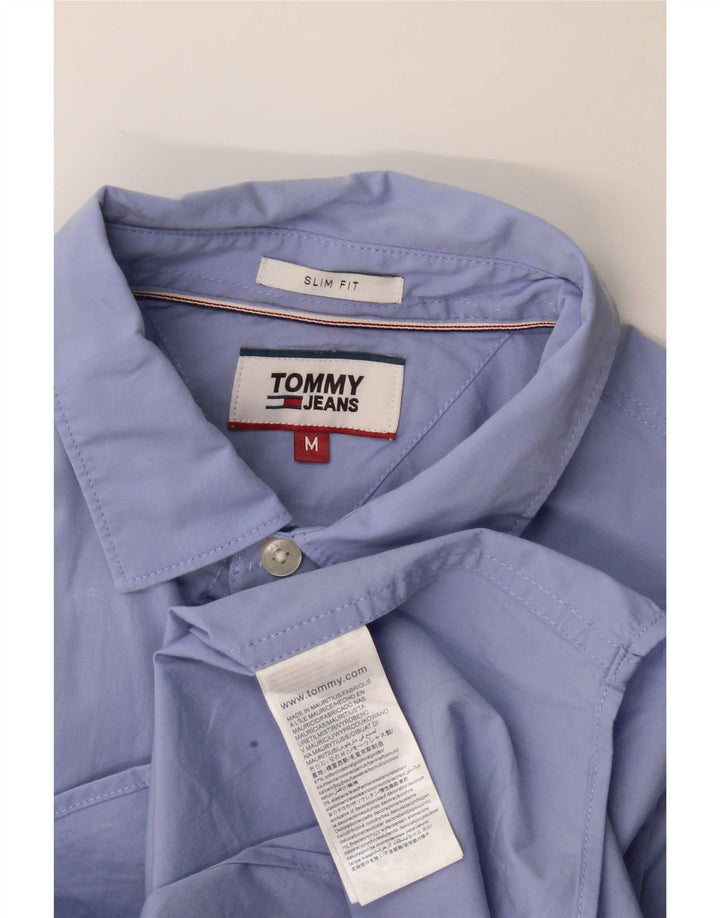 Cămașă Slim Fit Tommy Hilfiger pentru bărbați, bumbac albastru mediu