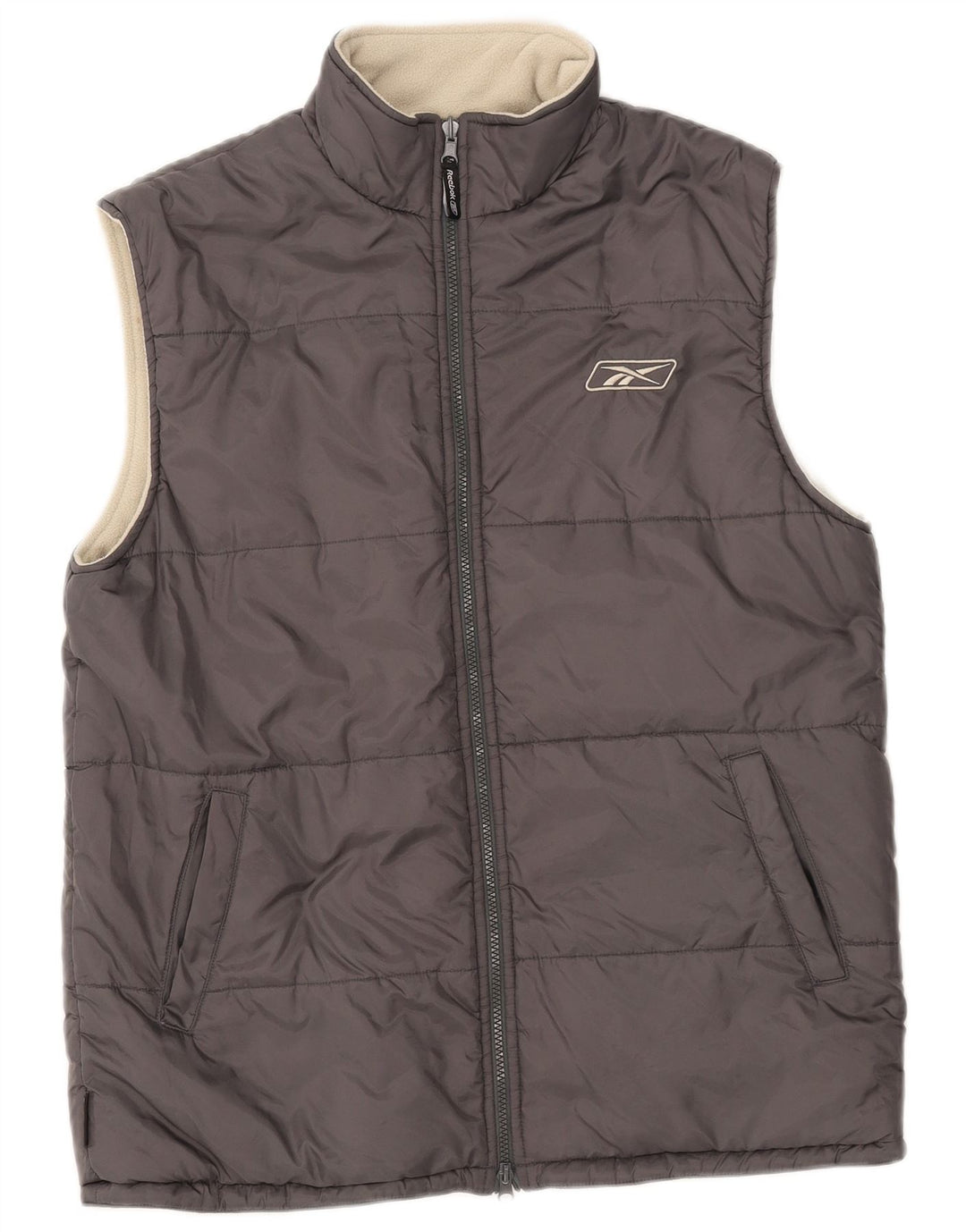 Gilet Reebok pentru femei Reversibil Padded UK 14 Large Gri