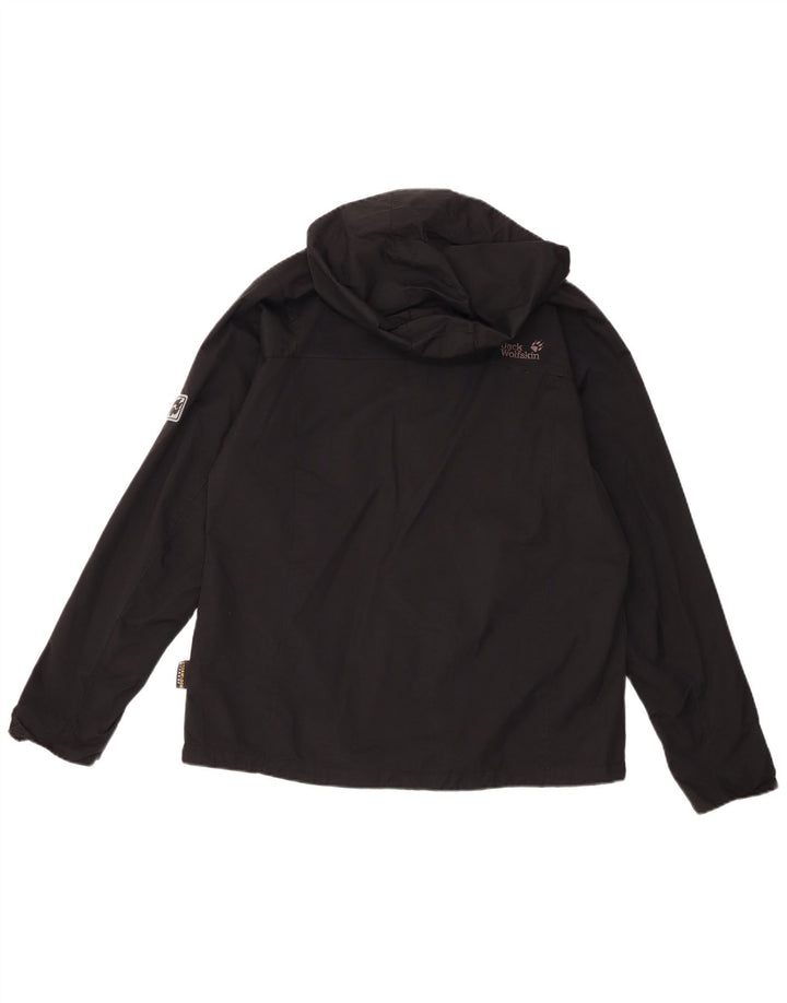 Jack Wolfskin Jachetă de ploaie cu glugă pentru femei UK 16 Poliamidă neagră mare