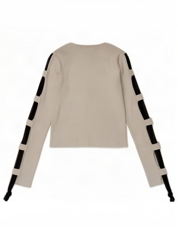 Crop Top pentru femei Zara cu mânecă lungă UK 8, mic, gri, viscoză