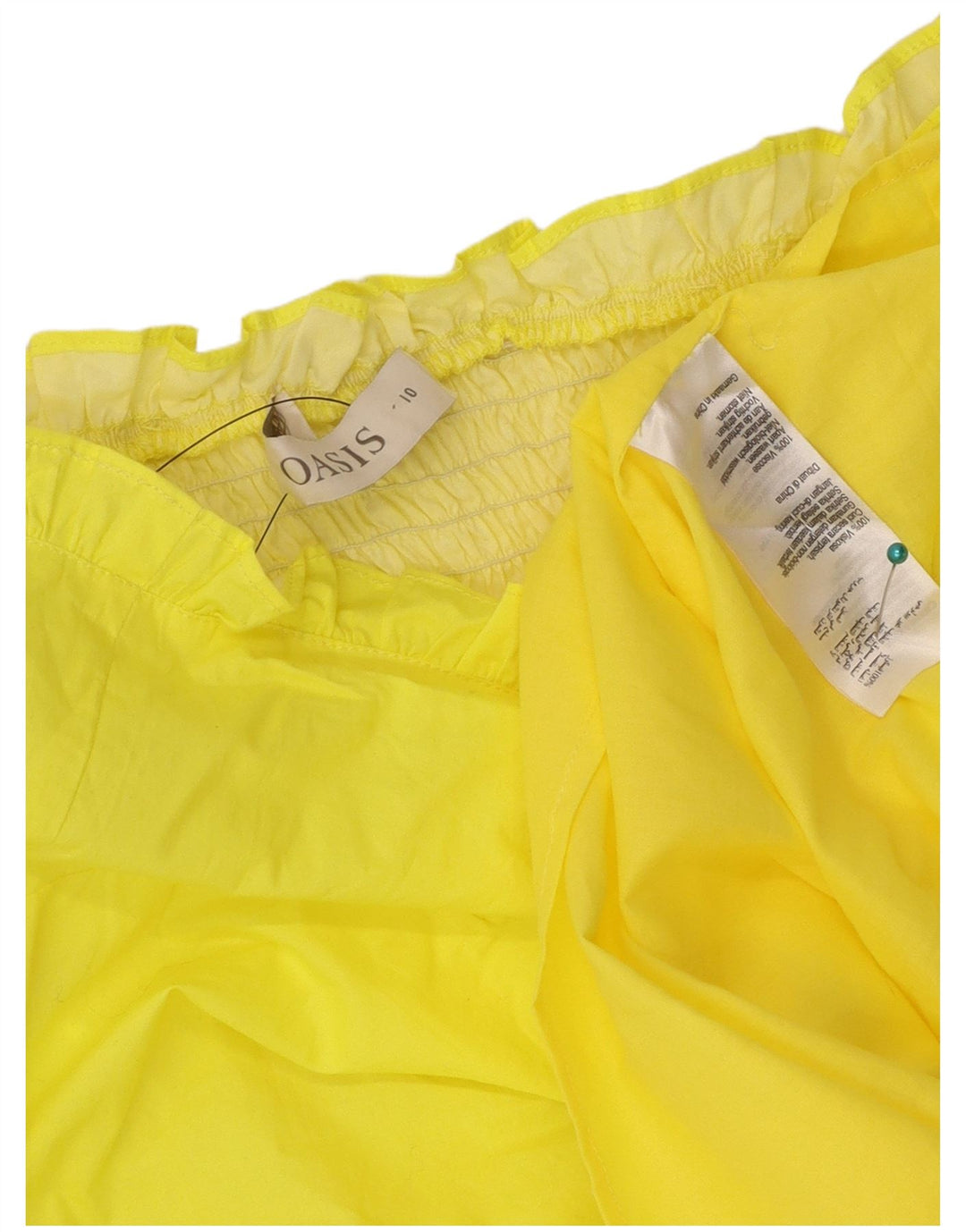 Rochie Oasis pentru femei fără bretele UK 10 Mic galben viscoză