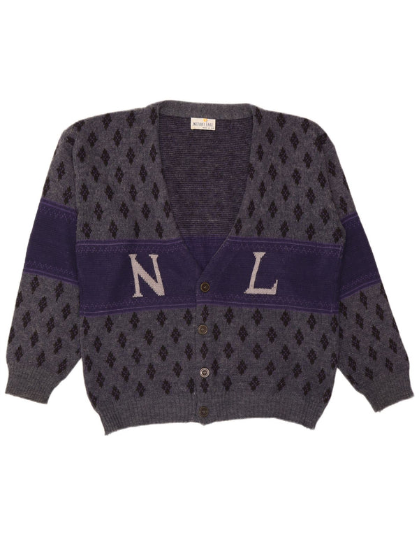 Pulover Cardigan Vintage pentru bărbați XL Bleumarin Argyle/Diamond