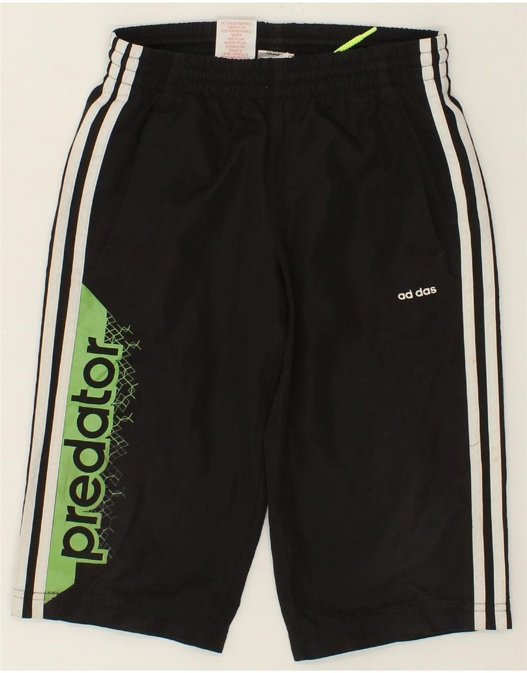 ADIDAS Boys Graphic Bermuda Sport Shorts 9-10 Years Black Polyester Vintage Adidas and Second-Hand Adidas from Messina Hembry 