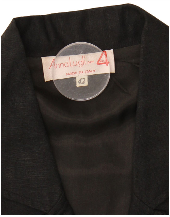 Anna Lugli Jachetă Blazer pentru femei la dublu piept IT 42 Medium Black Floral